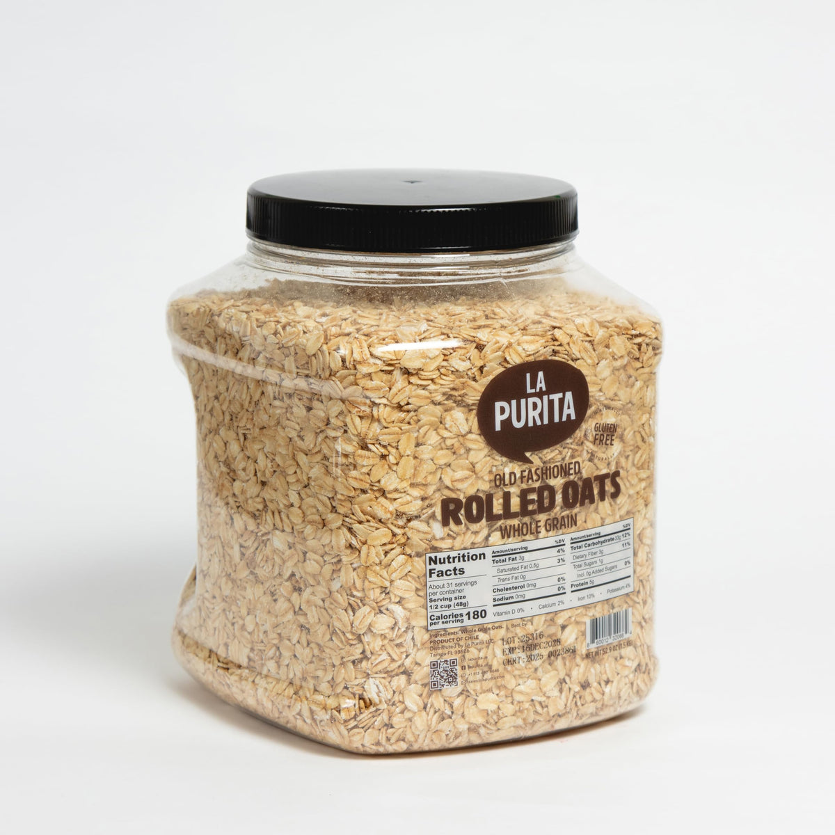 La Purita oats blended into a smoothie for a fiber boost