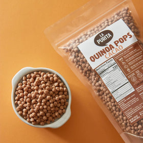 La Purita Quinoa Pops Cacao yogurt topping adds crunch.