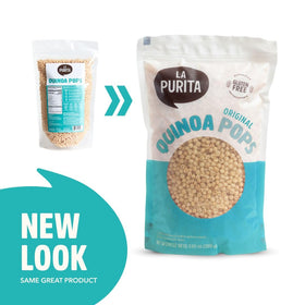 Close-up of La Purita Quinoa Pops reveals a light, airy crunch.