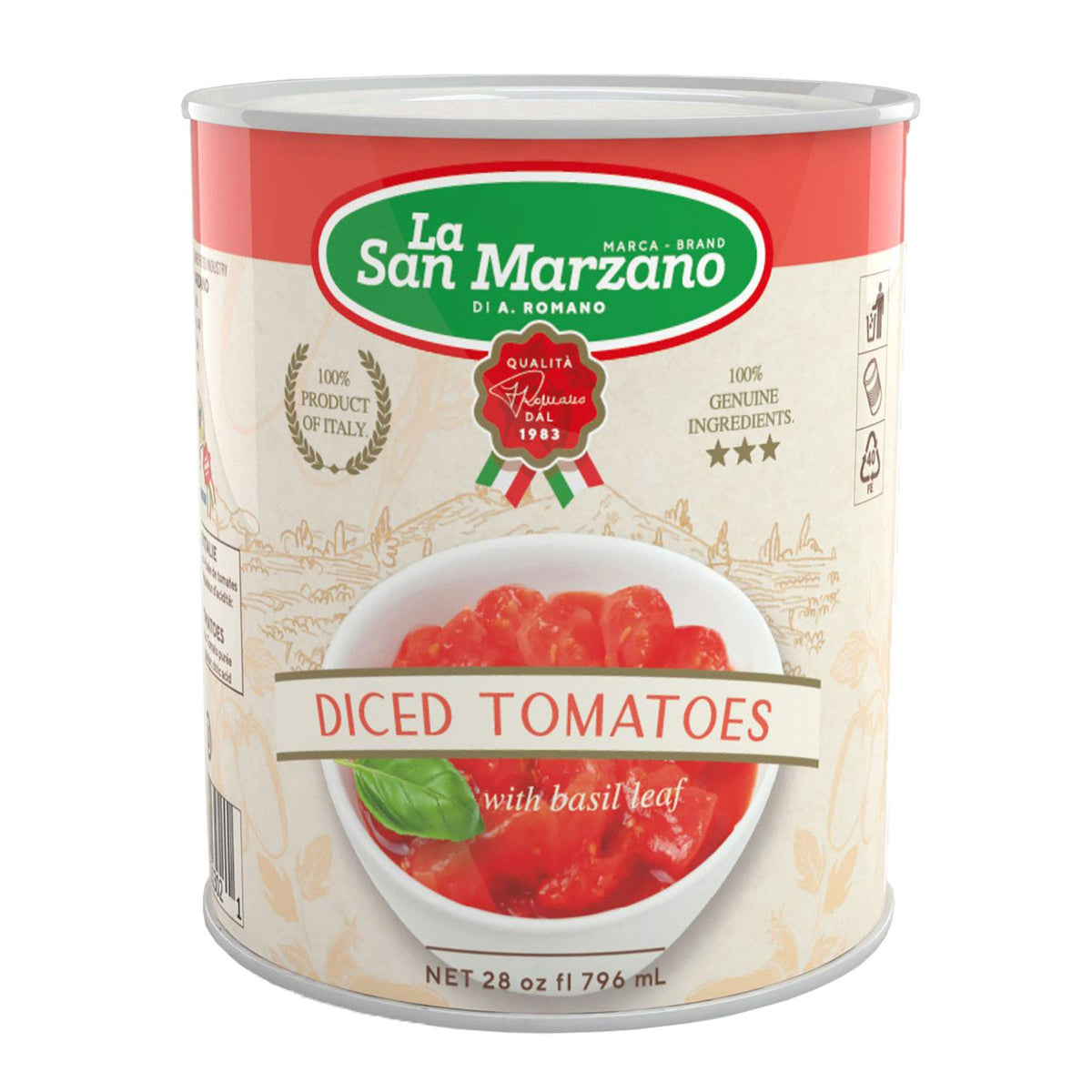 La San Marzano 6-pack 28oz cans shown for easy weeknight cooking and pantry storage