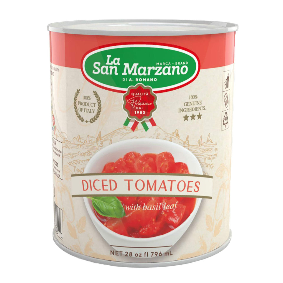 La San Marzano 6-pack 28oz cans shown for easy weeknight cooking and pantry storage