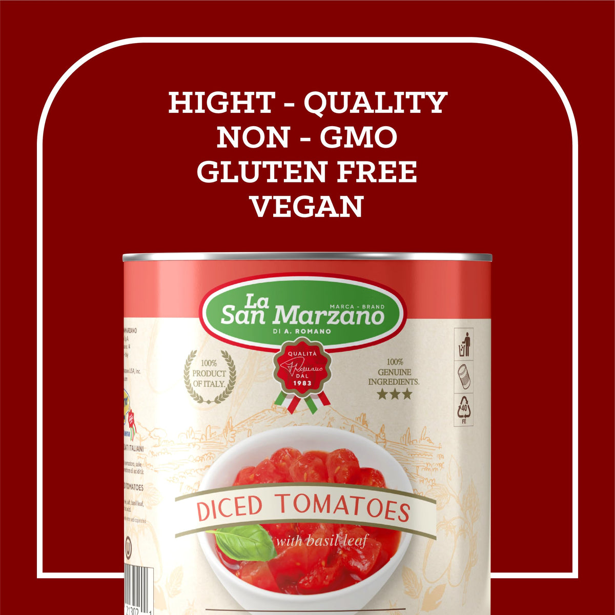La San Marzano chopped tomatoes in a bowl showing ready-to-use texture for stews