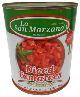 La San Marzano crushed tomatoes being poured illustrating rich sauce base