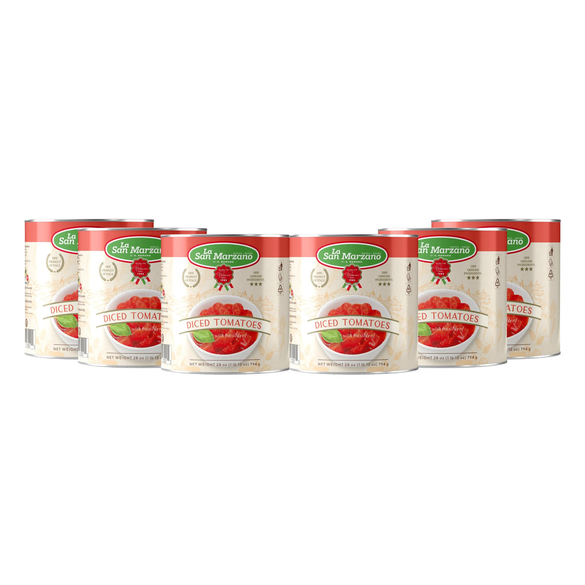 La San Marzano diced tomatoes closeup highlighting versatile flavor for sauces