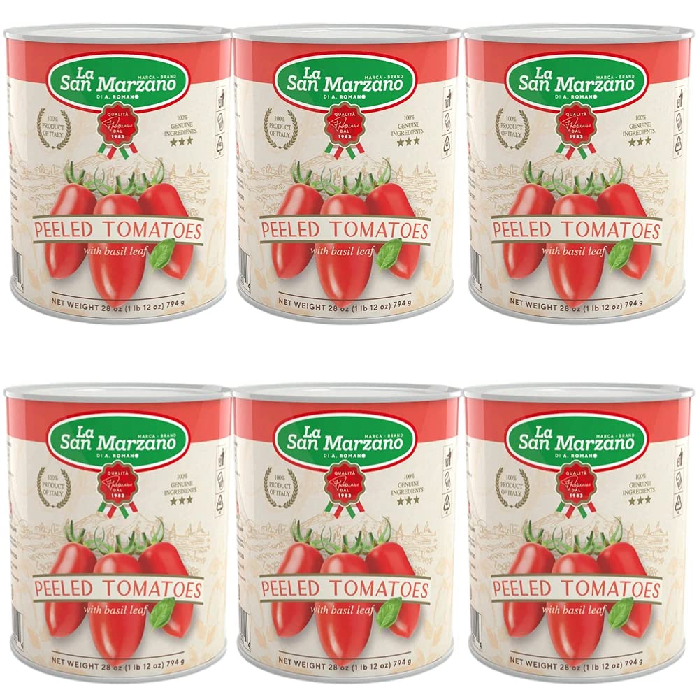 La San Marzano six-pack cans ready for quick, flavorful sauces.