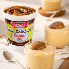 La Serenisima Dulce de Leche dessert plate presents a ready-made caramel finish.