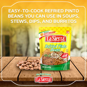 La Sierra Refried Pinto Beans chili base for fast dinners.