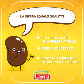 La Sierra Refried Pinto Beans dip bowl perfect with chips.