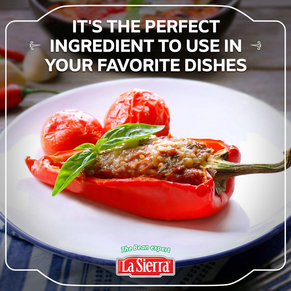 La Sierra Refried Pinto Beans on family table ready for quick meals.