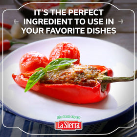 La Sierra Refried Pinto Beans on family table ready for quick meals.