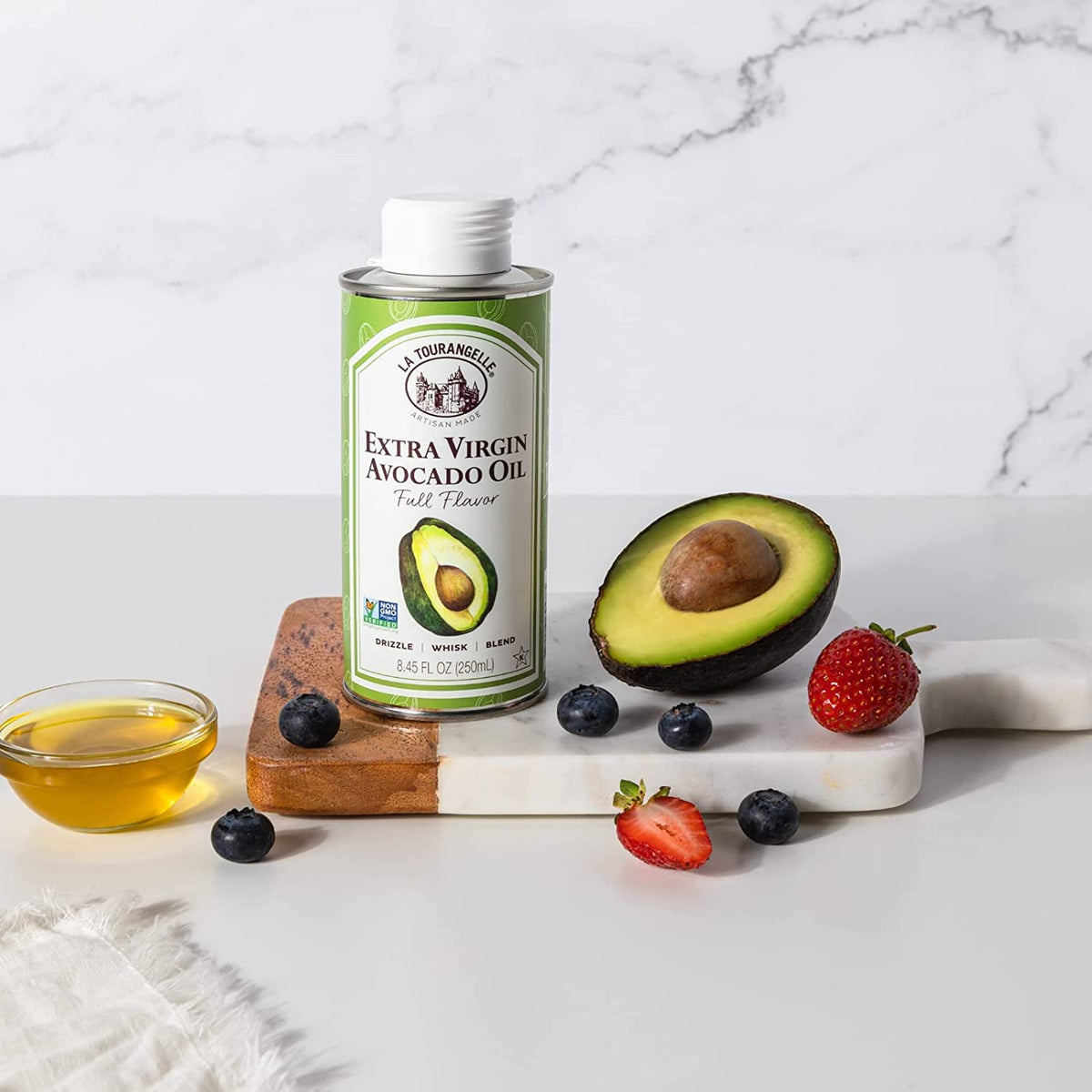 La Tourangelle avocado oil bottle for skin care, promoting hydration.