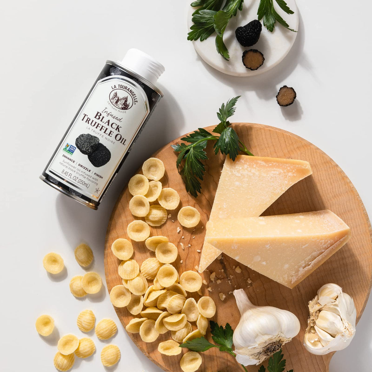 La Tourangelle Black Truffle Oil enriches soups with earthy finish.