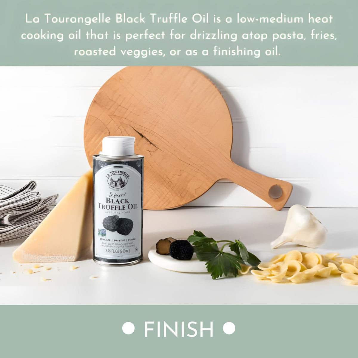 La Tourangelle Black Truffle Oil adds aroma to vegetables.