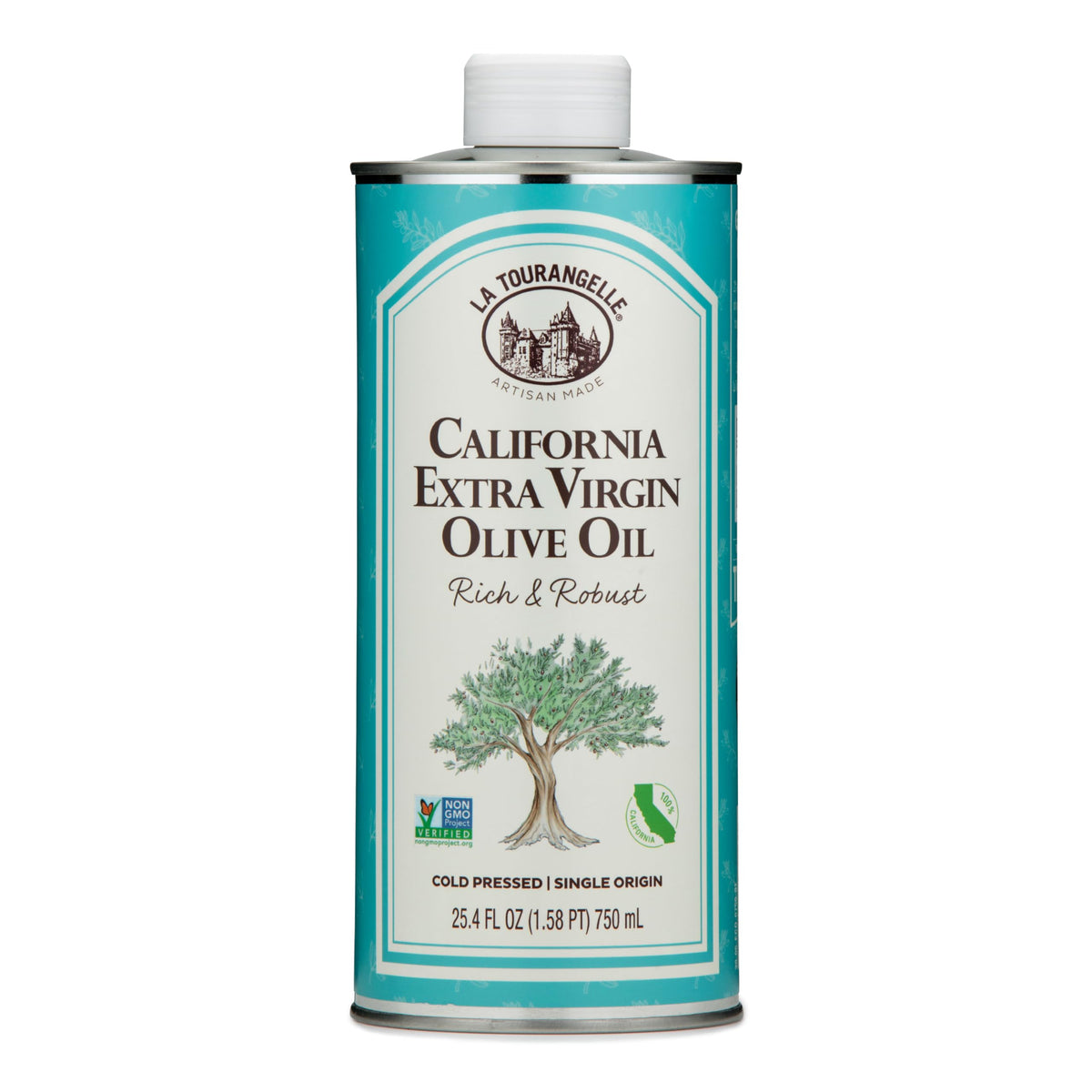 La Tourangelle California Olive Oil bottle pouring to elevate salads
