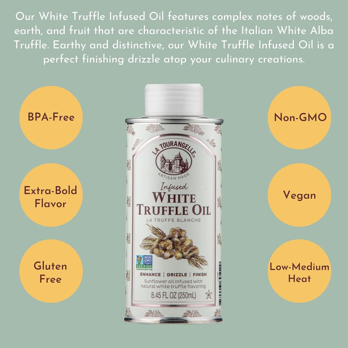 La Tourangelle Basil oil on vegetables provides bright, fresh flavor