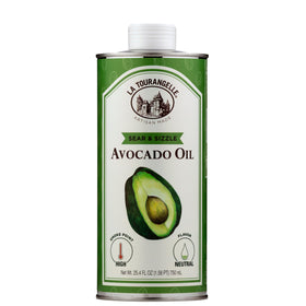 La Tourangelle Sear & Sizzle Avocado Oil bottle pour, ideal for high-heat searing and quick frying.