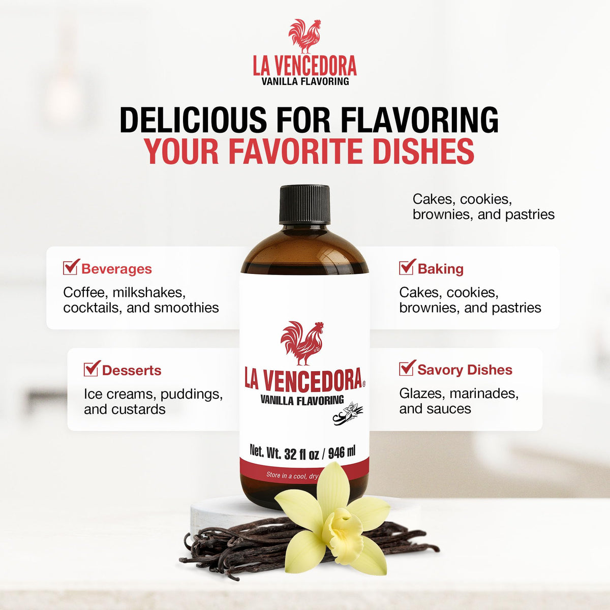 La Vencedora authentic Mexican vanilla bean emphasizes rich aroma