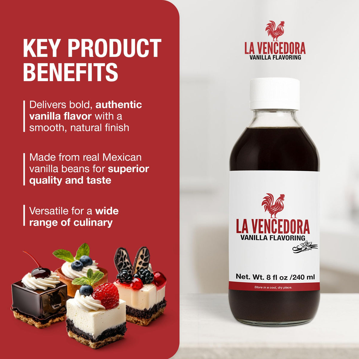 La Vencedora dessert topping vanilla creates silky frostings and pastries