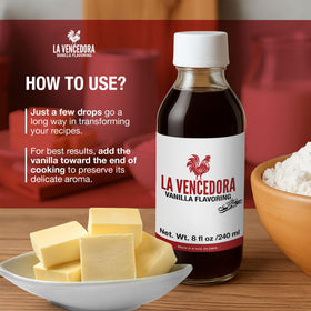 La Vencedora frosting vanilla bottle adds depth to desserts