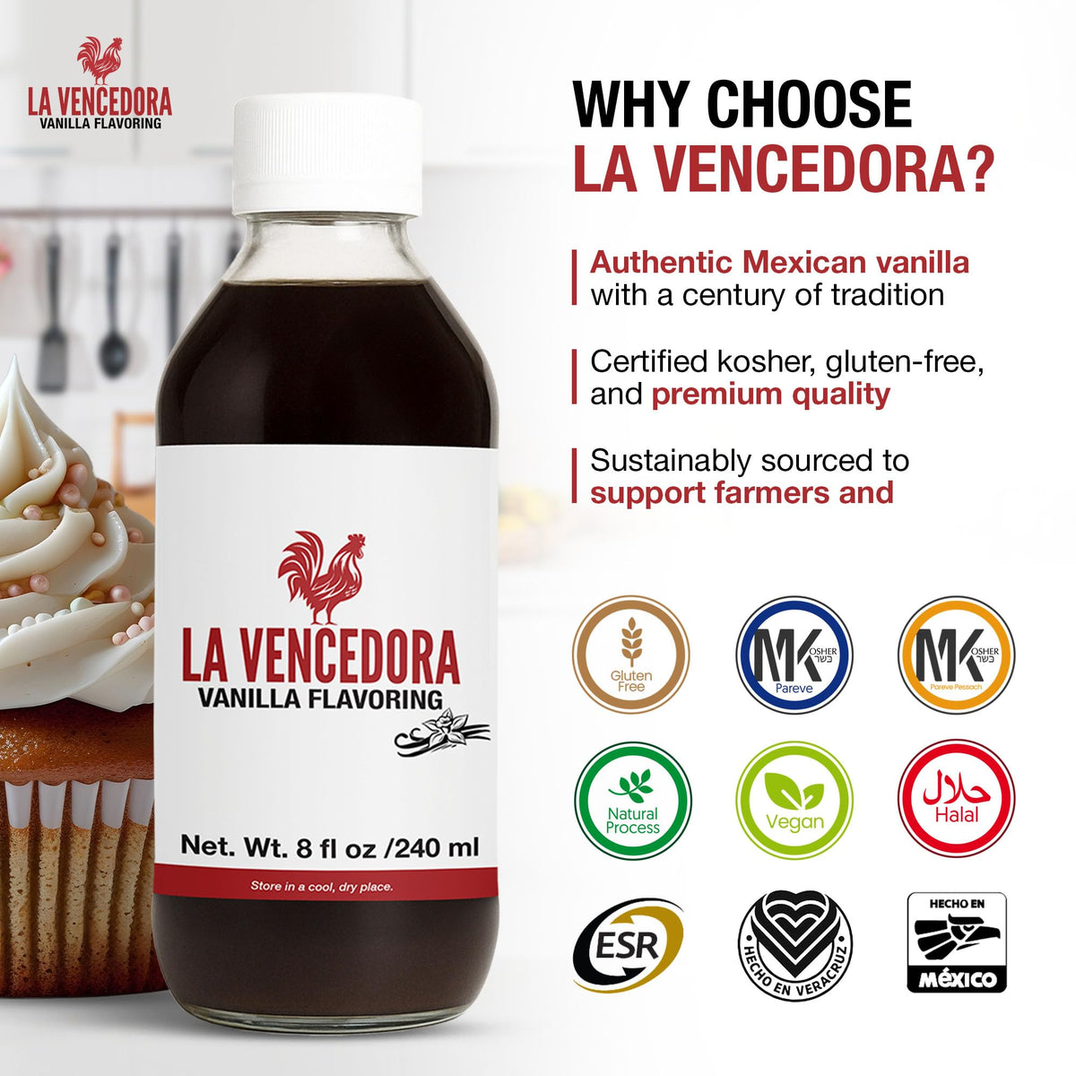 La Vencedora vanilla for ice cream delivers smooth vanilla finish