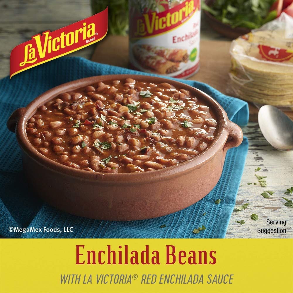 La Victoria red enchilada sauce mild dish ready on plate