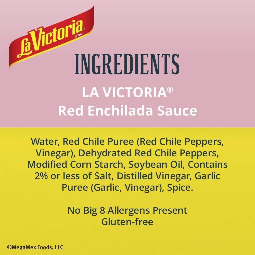 La Victoria red enchilada sauce mild label closeup shows kosher-certified seal