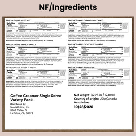 LA VOIE FOODS six-flavor creamer singles array on countertop for gifting coffee lovers