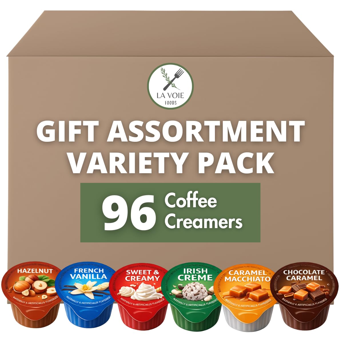 LA VOIE FOODS coffee creamer singles six-flavor variety pack for home or travel