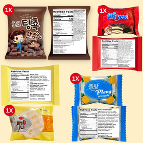 LA VOIE FOODS Korean Snack Box variety spread highlighting sweet and savory options.