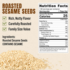 LA VOIE FOODS toasted sesame seeds close-up highlighting nutty aroma for depth.