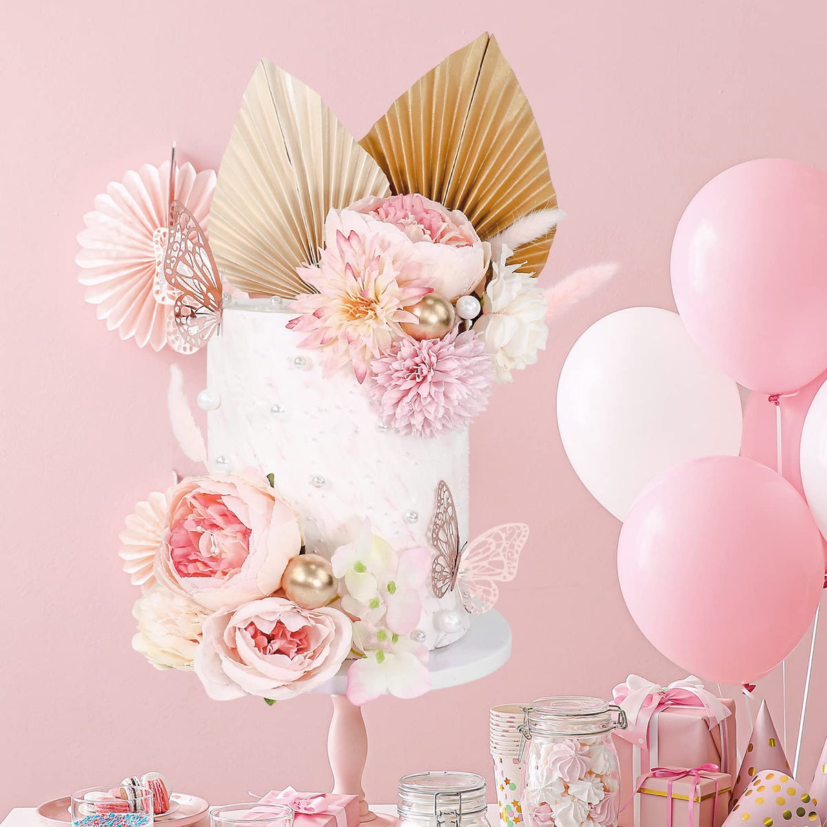 LABJULY boho cake topper foam balls offer lightweight accents for easy styling