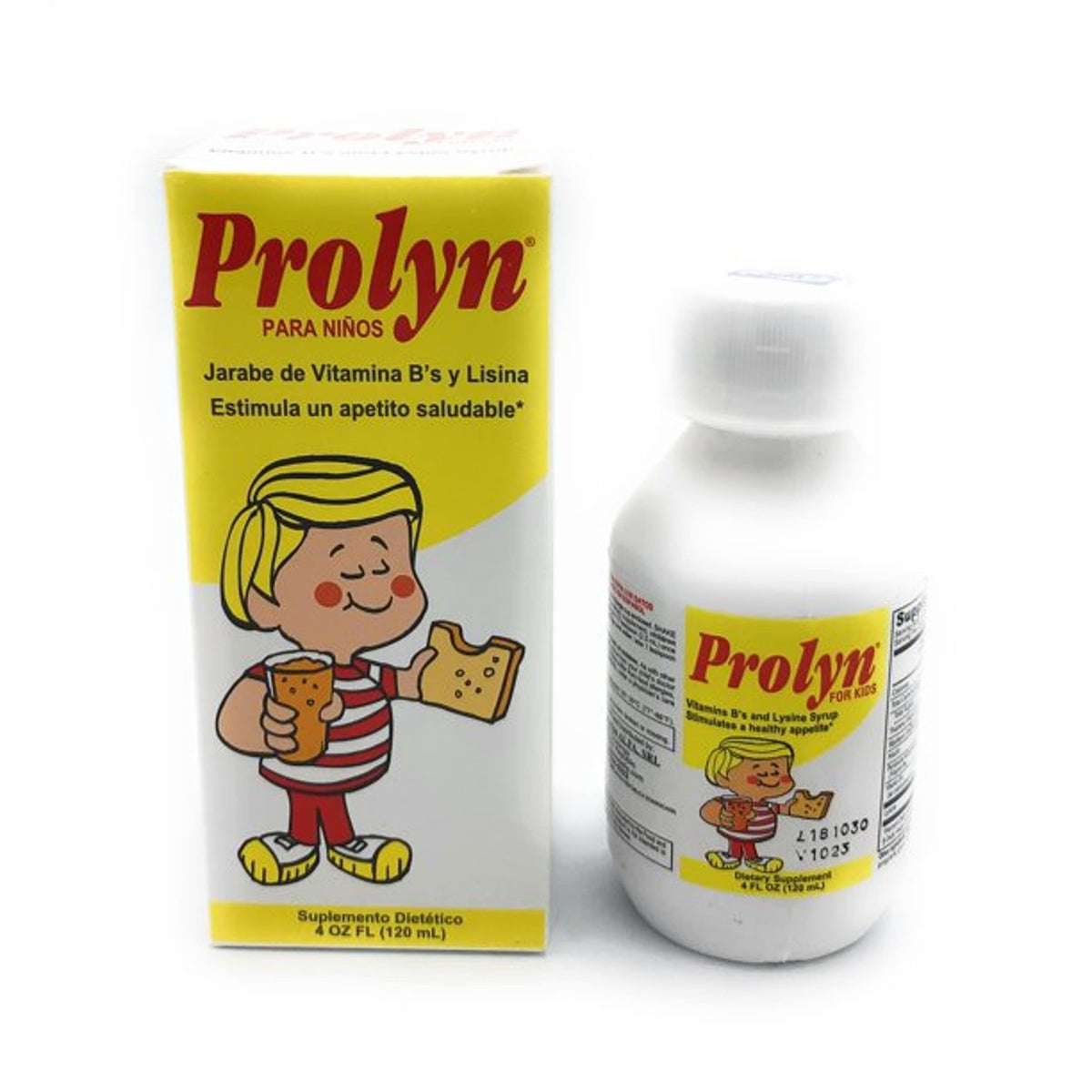 Prolyn for Kids syrup packaging showing compact 4 oz pack