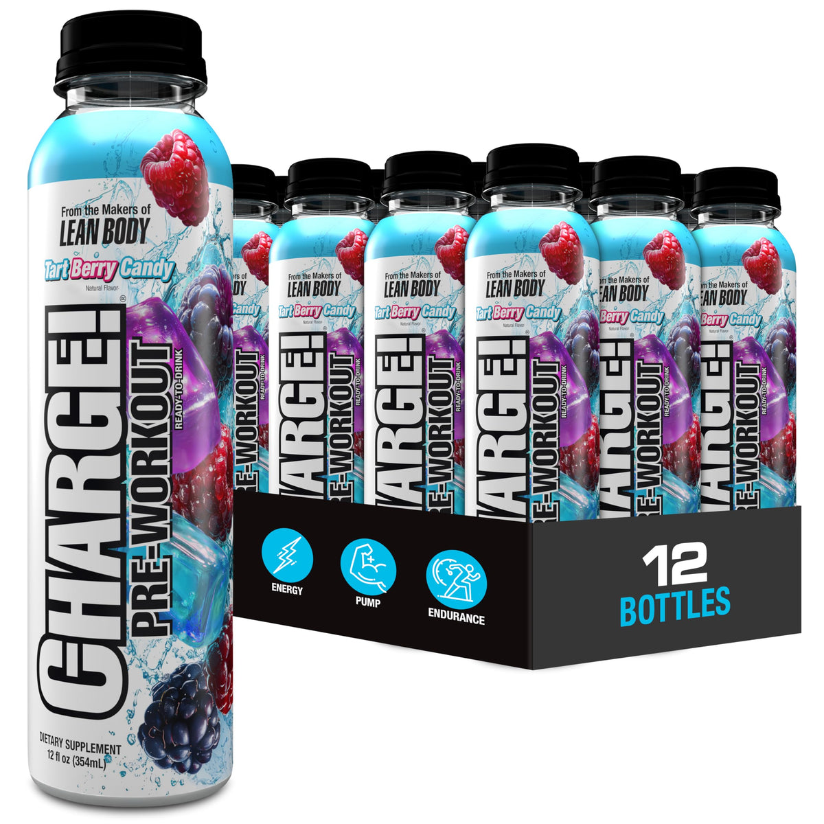 Labrada Charge Tart Berry Candy can front view for bold energy during workouts