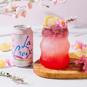 La Croix Limoncello citrus sparkle close-up suggests crisp, refreshing taste with no calories.