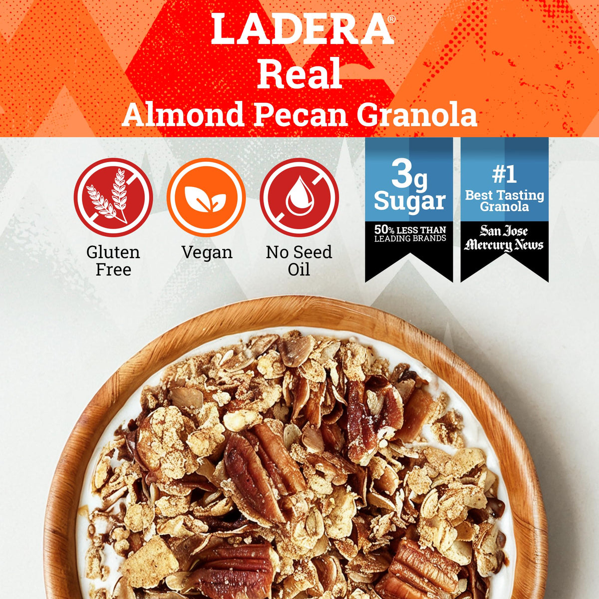 LADERA granola serving bowl ready to top yogurt or milk.