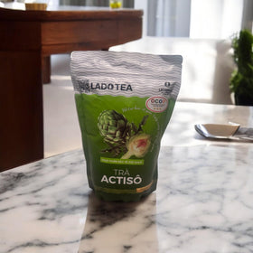 LADOPHAR Artichoke Tea teabags close-up reveals natural leaves and premium quality
