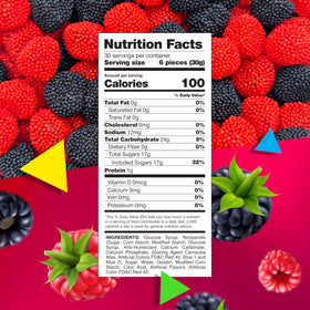 LAETAFOOD dessert topping idea with red-black gummies.