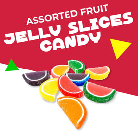 LAETAFOOD Fruit Slices Jelly Candy closeup, chewy textures brighten snack time