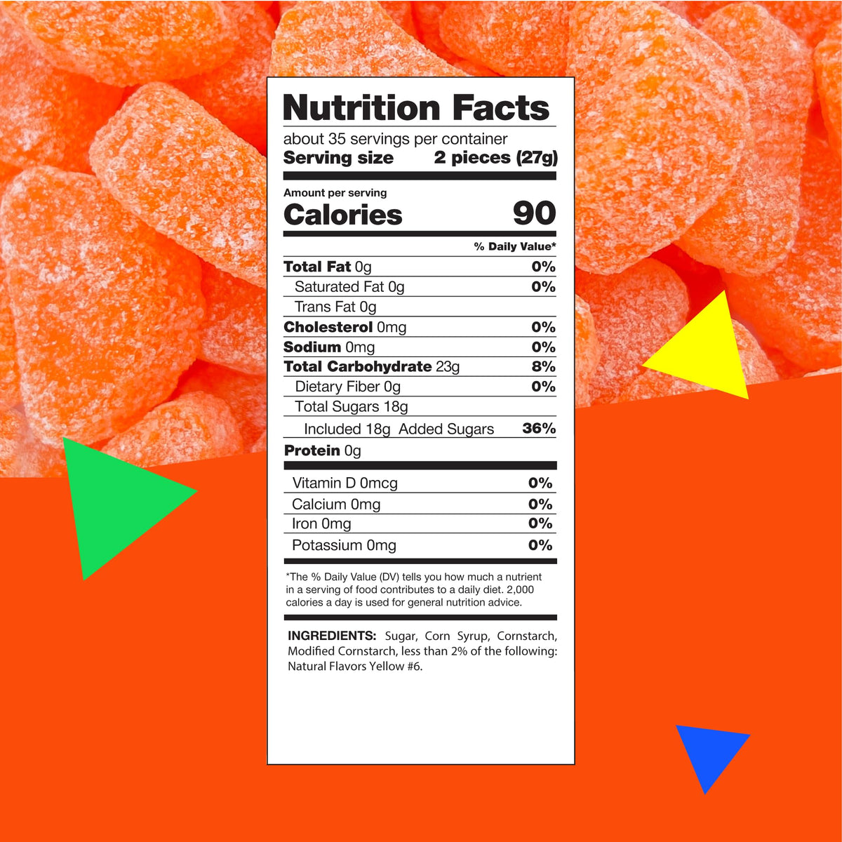 LAETAFOOD orange slices chewy candy, perfect for snacking anytime.