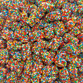 LAETAFOOD Rainbow Nonpareils Bears Gummies in a 2lb bag for party-ready snacking.