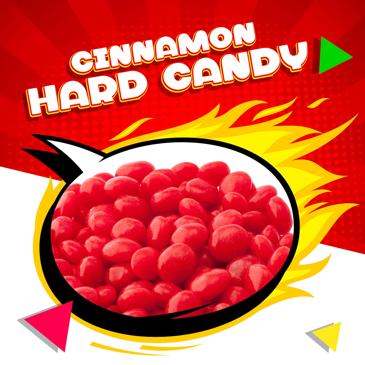 LAETAFOOD Spicy cinnamon candy in festive red, ideal for celebrations.