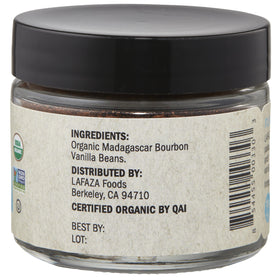 LAFAZA vanilla powder dispensing—convenient pour for quick seasoning.