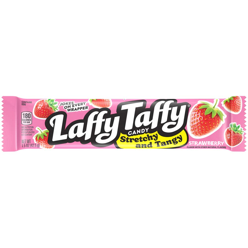 Laffy Taffy 24-count pack 1.5 oz pieces, ideal for sharing and on-the-go treats.