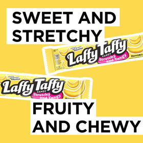 Laffy Taffy Banana bar tangy flavor, long-lasting fruity taste for snacks.