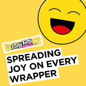 Laffy Taffy Banana bars individually wrapped, convenient for on-the-go snacking.