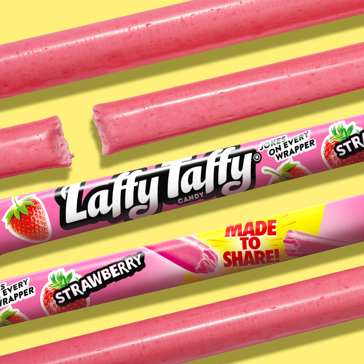 Laffy Taffy Rope Candy Strawberry individually wrapped ropes for quick snacking.