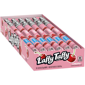 Laffy Taffy Rope Cherry individually wrapped, portable on-the-go snack.