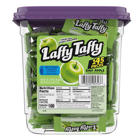 Laffy Taffy Sour Apple mini bars bulk tub for easy sharing.