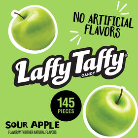 Close-up of chewy Sour Apple texture and fruity flavor.