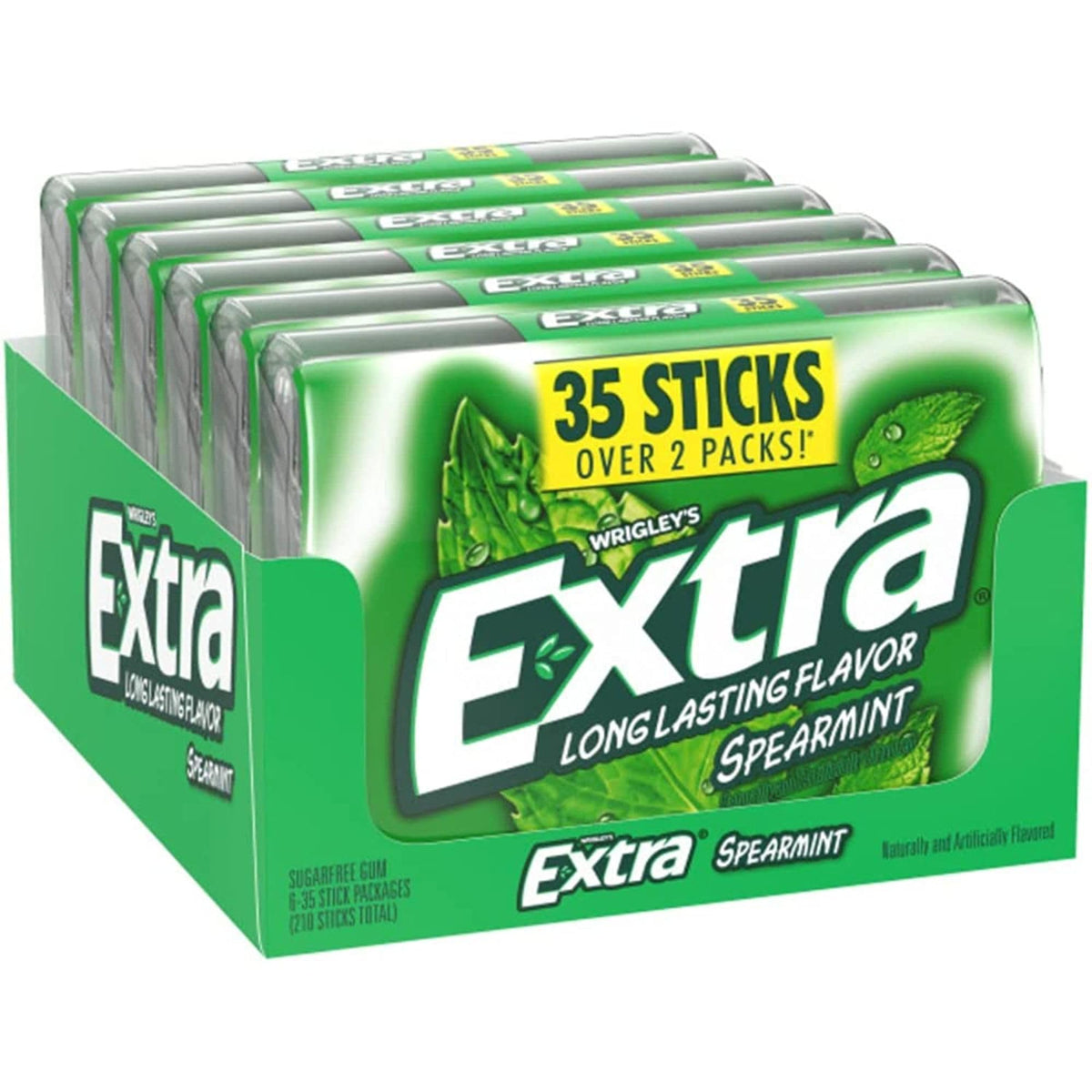 LAIBY Spearmint Extra Gum 35 sticks packaging close-up showing long-lasting flavor